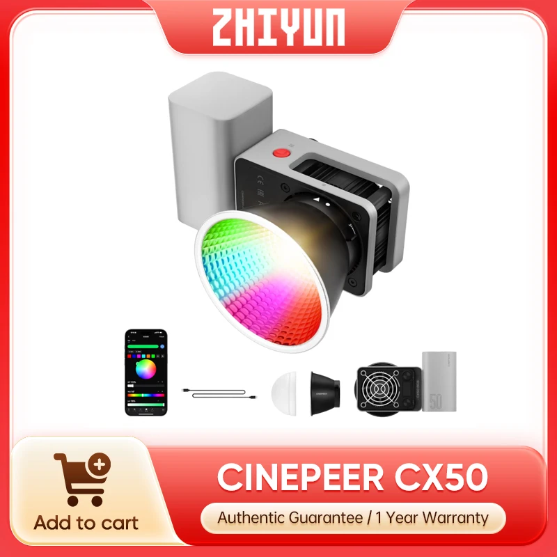 Photography Lighting App - Светодиодный видеосвет Zhiyun CINEPEER CX50 RGB