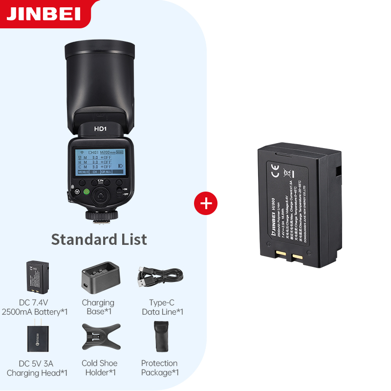 Photography Lighting - Фотовспышка JINBEI HD-1 с круглой головкой,