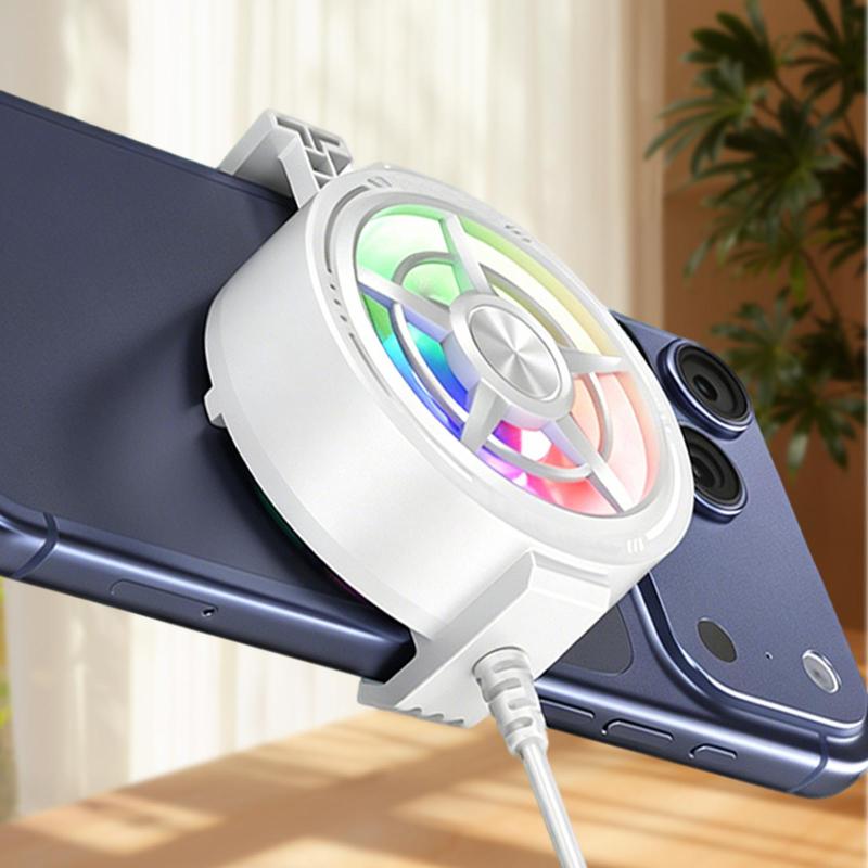Photography Lighting Game - Крепящийся на телефон вентилятор-охладитель с RGB-подсветкой,