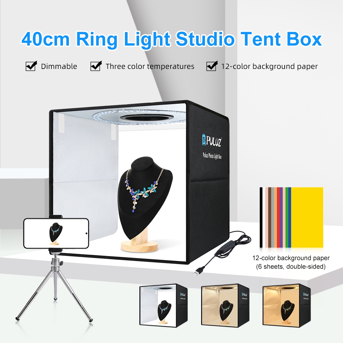 PULUZ 40 см Складной Портативн – обзор и цена Photography Lighting For Products