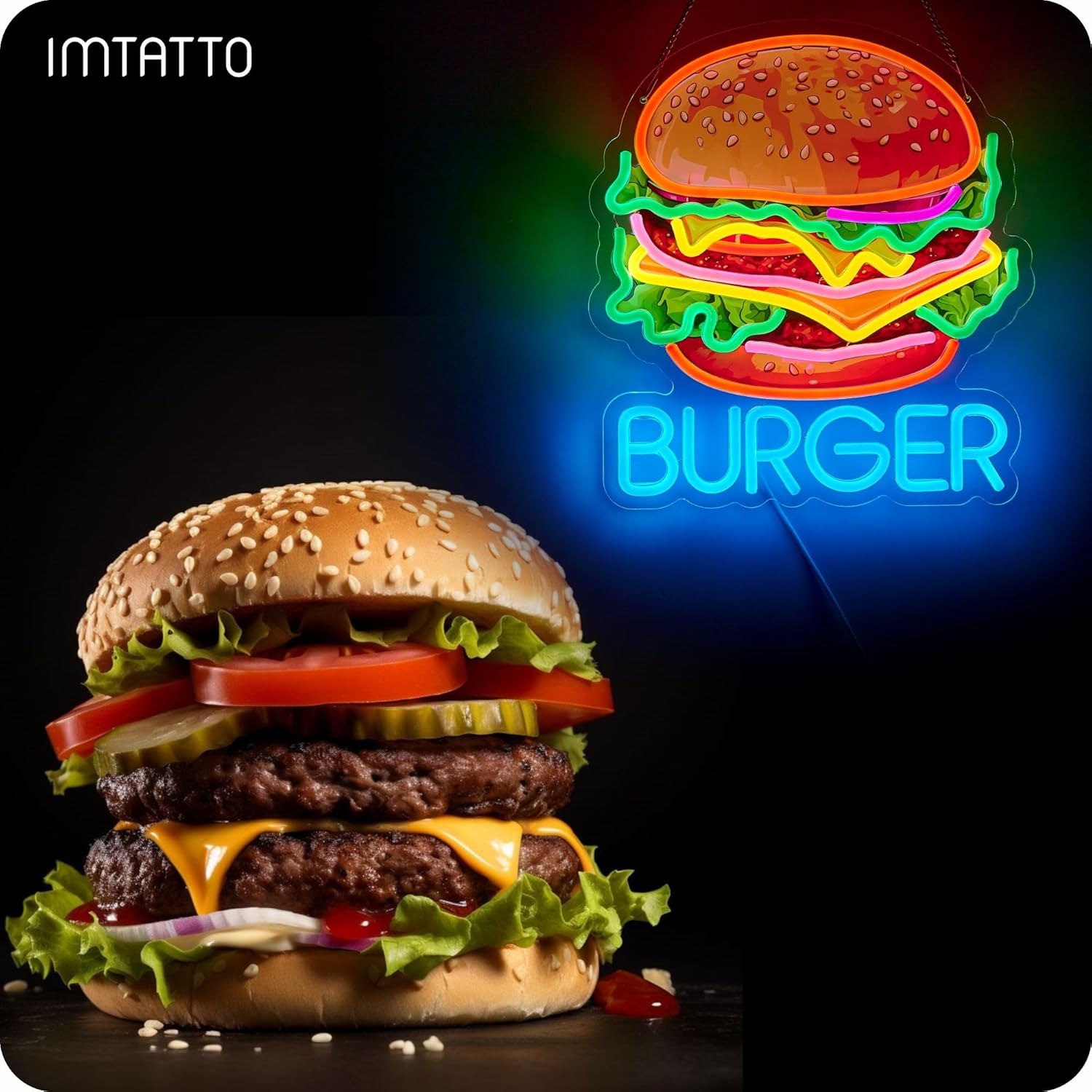 Неоновая вывеска «Бургер» для  – обзор и цена Photography Lighting For Food