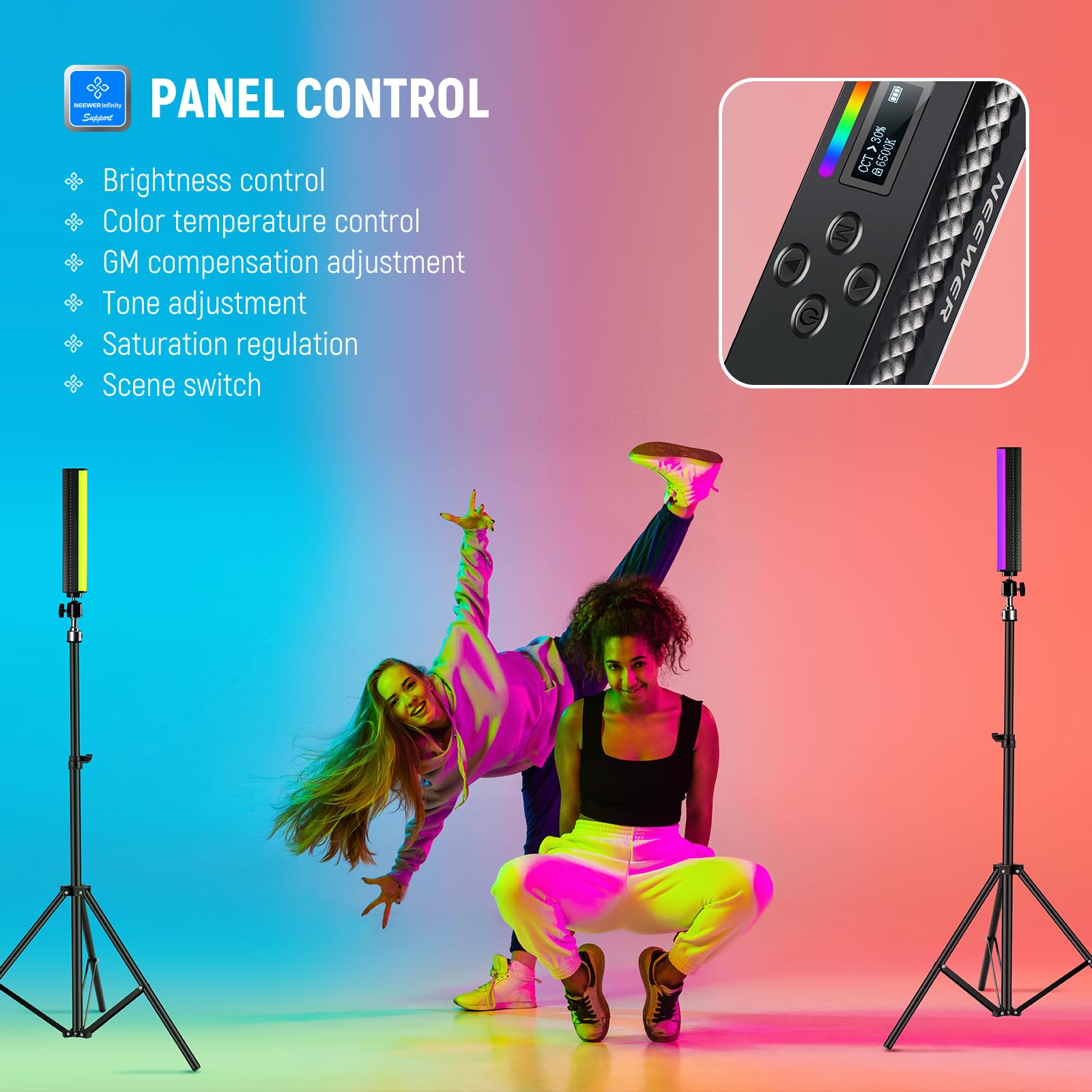 NEEWER RGB Light Wand с управл – обзор и цена Photography Lighting App